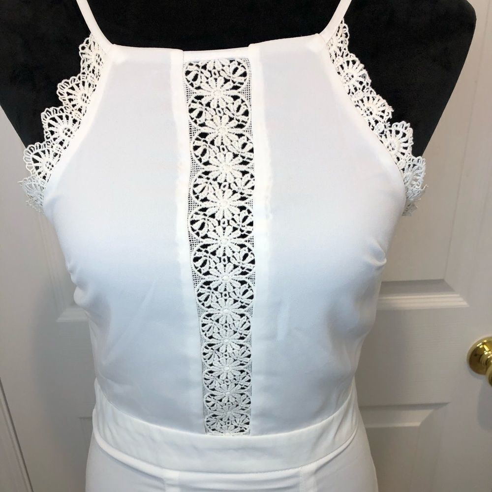 NWT Angel Biba white eyelet spaghetti strap dress - Picture 12 of 16